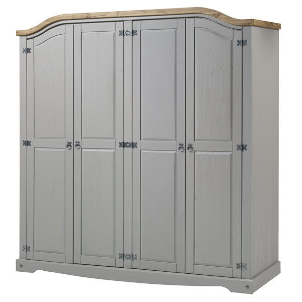 Mercers Furniture Corona Grey Wax Furniture 4 Door Wardrobe Wayfair.co.uk